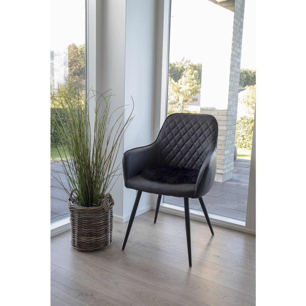 Lamsvacht Kunststof - Kunstlamsvacht in zwart Ø35 cm