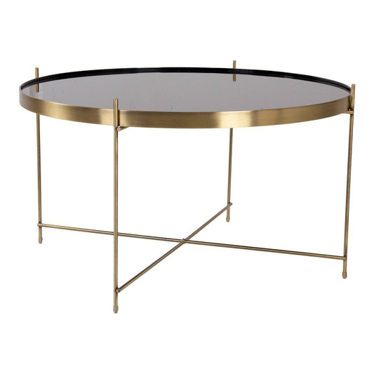 Venezia Coffee Table - Salontafel in messingkleurig staal met glas ø70xh40cm